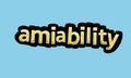 AMIABIILITY writing vector design on a blue background