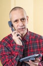 Amicable Man on Phone Royalty Free Stock Photo
