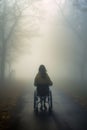 Tetraplegic girl on a wheelchair. Healing, health, god\'s miracle. Inclusion, respect, equality, dignity and Empowerment. Royalty Free Stock Photo