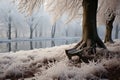 Amid the frosty beechwood, natures serene winter elegance shines through