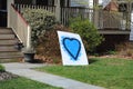 Coronavirus, COVID-19, Blue Heart Sign For First Responders, Rutherford, NJ, USA