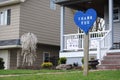 Coronavirus, COVID-19, Thank You Sign, Blue Heart, Rutherford, NJ, USA Royalty Free Stock Photo