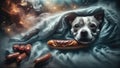 Cosmic Canine Dreams: A Dog Enveloped in Celestial Wonder