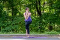 Serenity Amid Studies: Brunette College Student Finds Balance with Campus Yoga Break