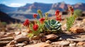 Amidst the desert, green cacti emerge as nature\'s marvels