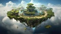 Fantasy Floating Island. Discovering an Enchanting Realm of Magic and Wonder