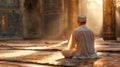 Spiritual Awakening, Morning Prayers in the Glow of a Mosque\'s Ornate Sanctuary