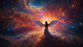 Cosmic Angel: Graceful Wings Amidst a Stellar Tapestry