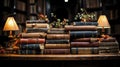 a stack of vintage old books on a table stands as a timeless testimony to the rich tapestry of classic literature