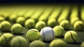 Amidst the tennis balls, a baseball stands unique, illustrating the business concept for selection