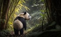 A panda walking in a bamboo forest, generative AI