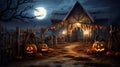 Halloween Night at the Countryside Cottage (AI Generated)