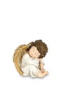 Angel figurine isolated on white background with clipping path clipping path included