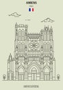 Amiens Cathedral in Amiens, France. Landmark icon