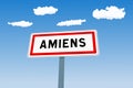 Amiens city sign in France