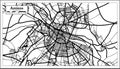 Amiens France City Map in Black and White Color in Retro Style. Outline Map
