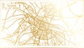 Amiens France City Map in Retro Style in Golden Color. Outline Map