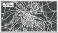 Amiens France City Map in Retro Style. Outline Map.