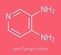 Amifampridine 3,4-diaminopyridine, 3,4-DAP orphan drug. Used to treat rare muscle diseases. Skeletal formula. Royalty Free Stock Photo