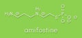 Amifostine cancer drug molecule. Adjuvant drug that protects against cancer chemotherapy side effects. Skeletal formula. Royalty Free Stock Photo