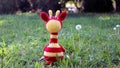 Amigurumi giraffe on grass