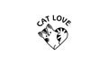 Aminal Cat Love Logo Black Color