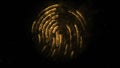 Amination of clorful fingerprint. Animation of appearance and disappearance of fingerprint with sparks on black