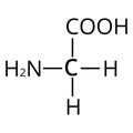 Amino acid Glycine. The chemical molecular formula of glycine is an amino acid. Vector illustration on isolated