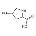 Amino acid Hydroxyproline. Chemical molecular formula Hydroxyproline amino acid. Vector illustration on isolated