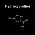 Amino acid Hydroxyproline. Chemical molecular formula Hydroxyproline amino acid. Vector illustration on isolated