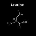 Amino acid Leucine. Chemical molecular formula of amino acid leucine. Vector illustration on isolated background