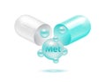 Methionine acid acid amino acid float out of the capsule. Vitamins complex and minerals blue