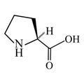 Amino acid Proline. Chemical molecular formula proline amino acid. Vector illustration on isolated background Royalty Free Stock Photo