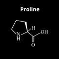 Amino acid Proline. Chemical molecular formula proline amino acid. Vector illustration on isolated background Royalty Free Stock Photo
