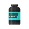 Amino bottle isolated on white background. Sports nutrition icon container package, fitness supplements. Bodybuilding Royalty Free Stock Photo