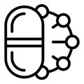 Amino capsule icon outline vector. Molecular protein