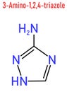 3-Amino-1,2,4-triazole or 3-AT, Amitrol herbicide molecule. Skeletal formula. Royalty Free Stock Photo