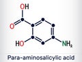 4-Aminosalicylic acid, para-aminosalicylic acid or PAS molecule. It is antibiotic used to treat tuberculosis. Structural chemical