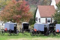 Amish buggies parked in the driveway Royalty Free Stock Photo