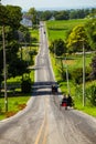 Amish Buggies Travel Rural Lancaster County Road Royalty Free Stock Photo