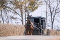 Amish buggy on a country road Royalty Free Stock Photo