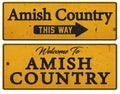 Amish Country Pennsylvania tin sign rustic Royalty Free Stock Photo