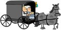 Amish Couple In A Buggy