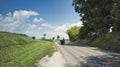 Amish Couple in a Open Horse and Buggy Royalty Free Stock Photo