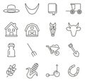 Amish Culture & Tradition Icons Thin Line Vector Illustration Set