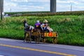 Amish Family in Wagon