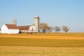 Amish farm barns and silo Royalty Free Stock Photo