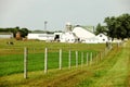 An Amish farm with pasture, barn silo and windmill. Royalty Free Stock Photo