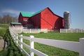 Amish Farm with red barn Royalty Free Stock Photo