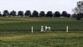 An Amish Girl Teaching a New Young Painted Horse to Run